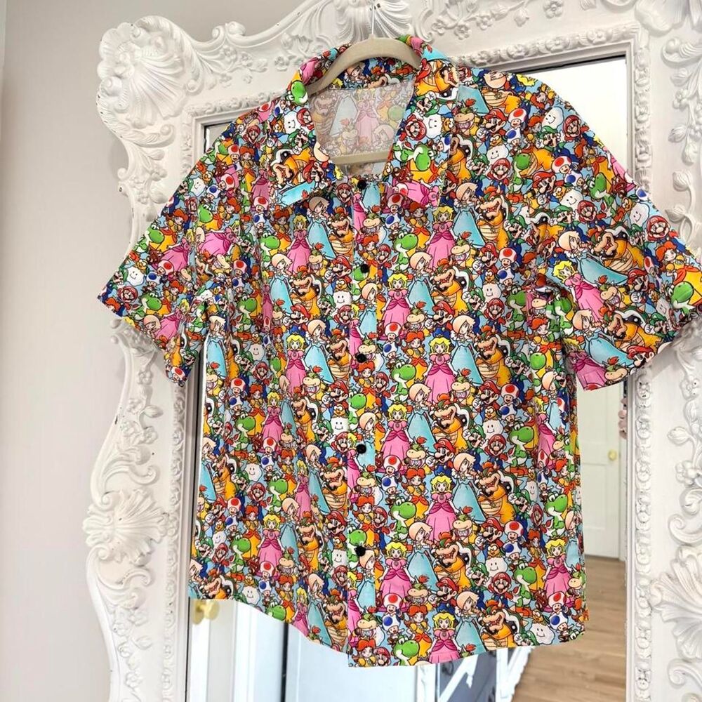 New York Couture Nintendo Super Mario Brothers Bros Unisex Button-down Shirt